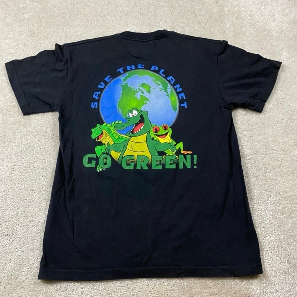 VTG Rainforest Cafe Shirt Mens M Orlando Save The Planet Go Green Nature Animal
